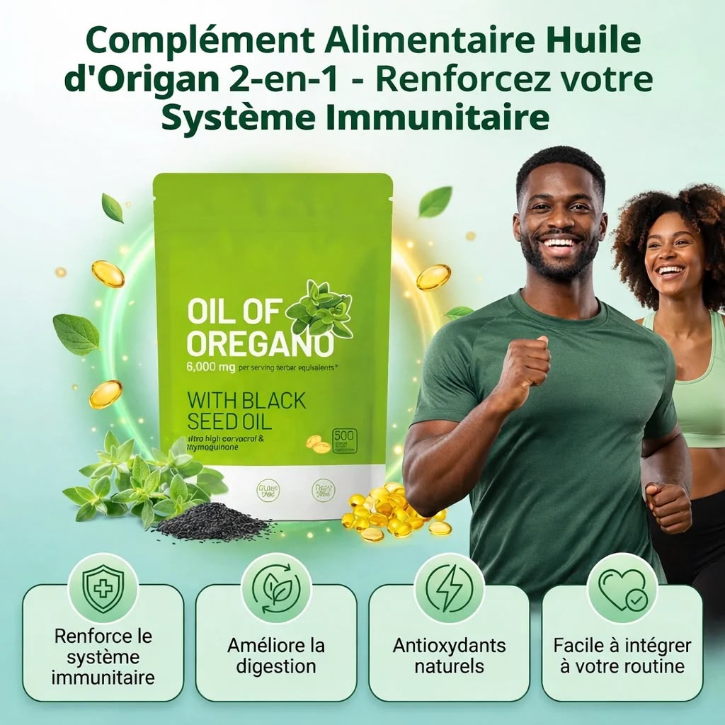 Huile d’Origan + Huile de Nigelle – 300 Gélules