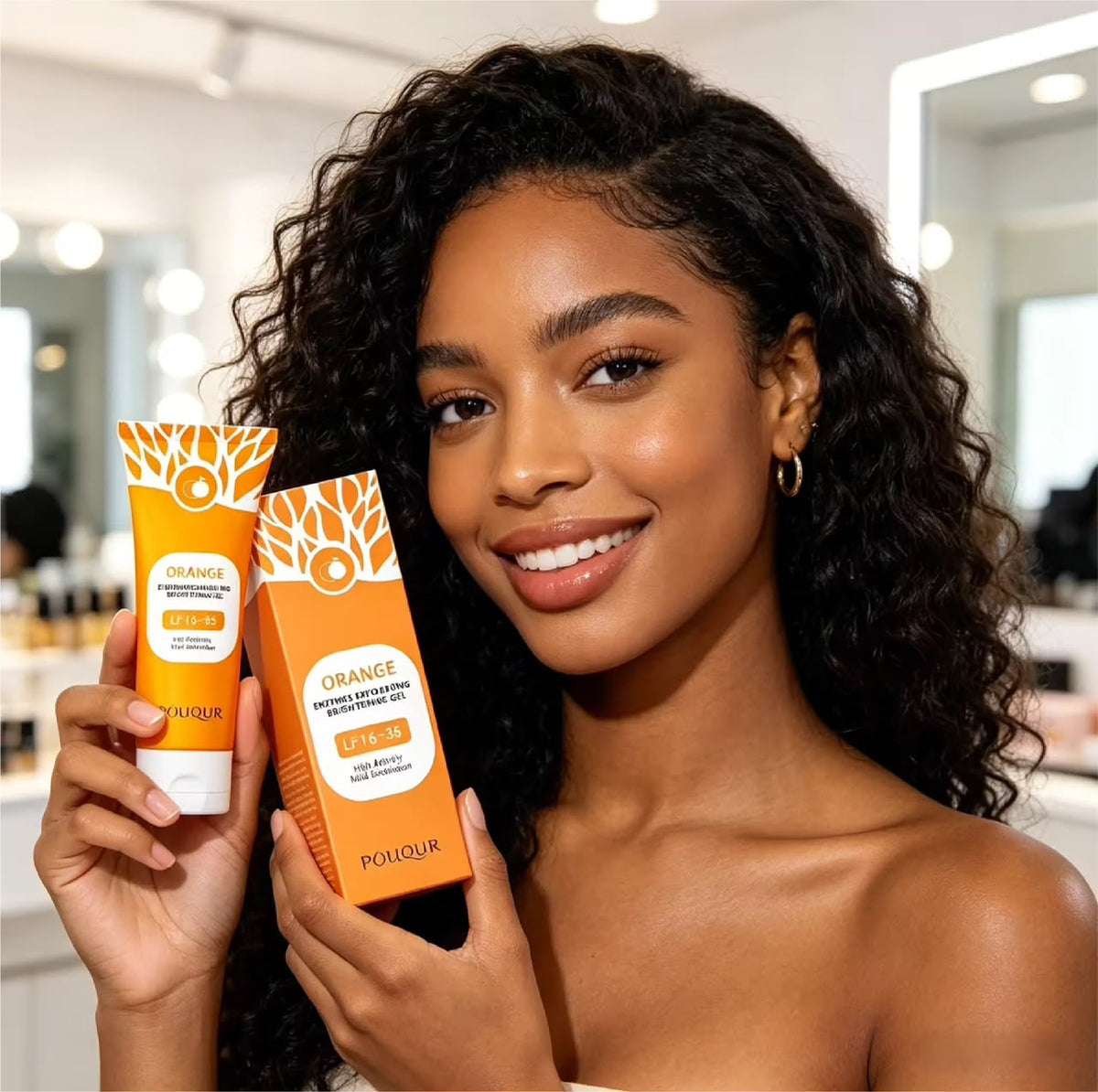 gel exfoliant éclaircissant à l'orange