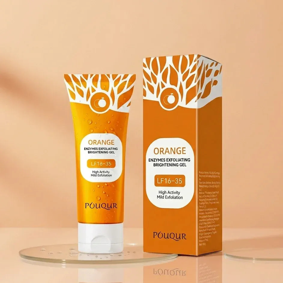 gel exfoliant éclaircissant à l'orange